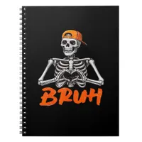 Bruh Skeleton Hand Heart Halloween Costumes Men Cl Notebook