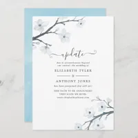 White Cherry Blossoms Wedding Update Invitation