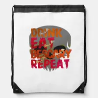 Funny Drink Eat Be Scary Halloween Design Creative Drawstring Bag