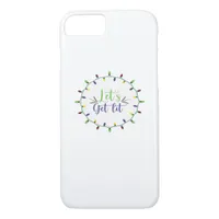 Let's Get Lit Funny Christmas Lights Festive Holid iPhone 8/7 Case