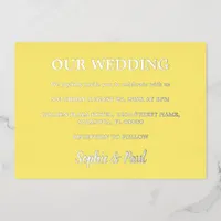 Classic Butter Yellow Wedding Foil Invitation