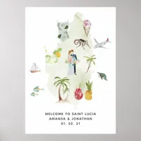 Saint Lucia Destination Wedding Welcome Poster
