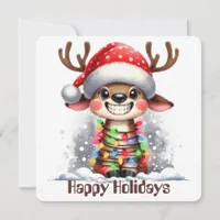 Funny Reindeer Holiday Greeting Card