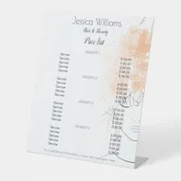 Peach roses cute girl hair beauty price list  pedestal sign