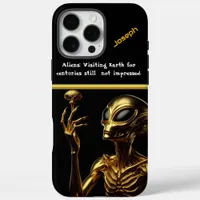 Golden Alien With Mysterious Craft iPhone 16 Pro Max Case