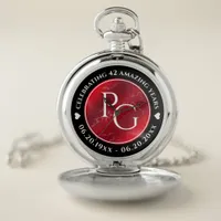 Elegant 42nd Jasper Wedding Anniversary Pocket Watch