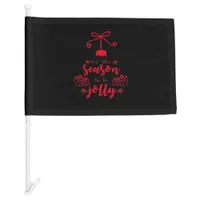 Christmas Calligraphy - Tis The Season Car Flag