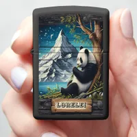 Panda's Peaceful Perch: Bamboo Bliss Zippo Lighter