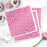 Heart on a String Pattern Gradient Pink ID628 Paper Dinner Napkins