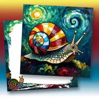 Colorful and Vibrant Impasto Snail Blank Card