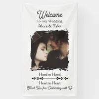 Hand in Hand, Heart to Heart | Photo Wedding Banner