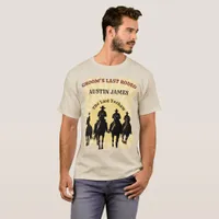 Last Rodeo Cowboys Sunset Groom's Name Bachelor T-Shirt