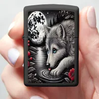 White Wolf's Moonlit Moment Zippo Lighter