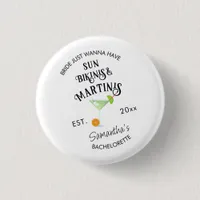 Bikinis & Martinis Tropical Pool Hen Bachelorette Button