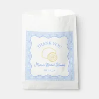 Thank You Lemon Blue Tiles Custom Bridal Shower Favor Bag