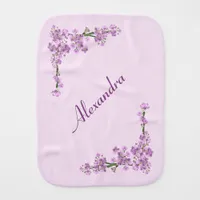 Pretty Pink Cherry Blossoms Baby Burp Cloth