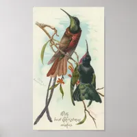 Christmas Hummingbirds Poster