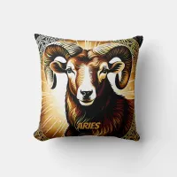 Aries astrology sign throw pillow