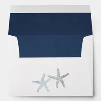 Watercolor Starfish Beach Wedding Envelope
