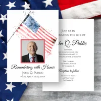American Flag Celebration of Life Memorial Invitation
