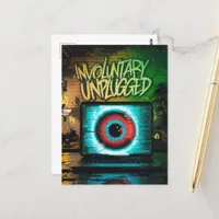 Retro Laptop Eyeball Glitch Involuntary Unplugged Postcard