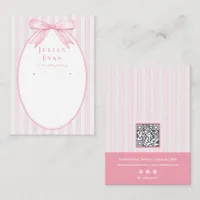 Pink Coquette Preppy Stripe Jewelry Display Business Card