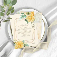 Rose Garden Wedding Menu Yellow ID764