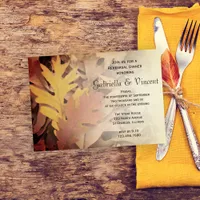 Painted Fall Leaves Wedding Rehearsal Dinner Invitation