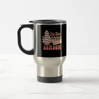 Tis The Season Christmas Tree Groovy Retro Debbie  Travel Mug