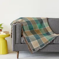 Trendy Modern Fall Color Block Throw Blanket