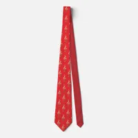 Treble Clef Music Lover's Red Patterned Neck Tie