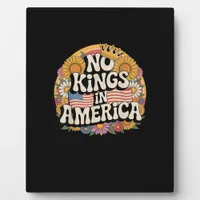 No Kings In America Since 1776 Distressed USA Flag Plaque