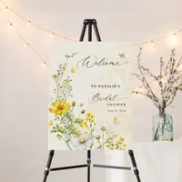 Wildflowers Butterflies Bridal Shower Welcome Foam Board