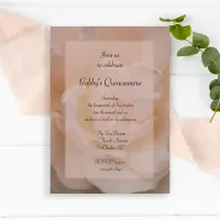 Pale Pink Rose Quinceanera Party Invitation