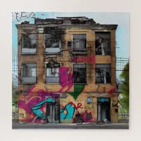 Abandoned Building Abstract AI Art Jigsaw Puzzle