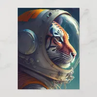 Adorable Tiger Astronaut Postcard