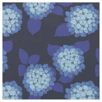 Hamptons Navy Blue Hydrangeas Floral Pattern Fabric