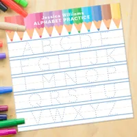 Blue Alphabet Tracing Dry Erase Board