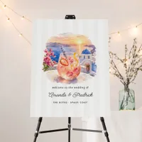 Santorini Sunset Pink Spritz Wedding Welcome Foam Board