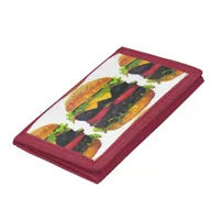 Double Deluxe Hamburger with Cheese Tri-fold Wallet