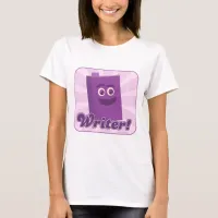 Purple Cartoon Book Writer Illustrated Logo T-Shirt