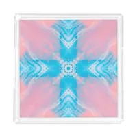 Pink Blue Abstract Acrylic Tray