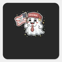 Trumpkin, I Always Get Ghosted, Halloween, Spooky, Square Sticker