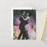 Vintage Couple Dancing Collage Postcard