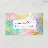 *~* QR Rainbow AP26 Ethereal Gold Glitter OPAL Business Card