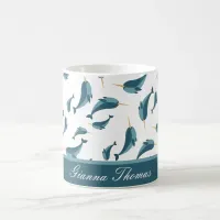 Narwhal Pattern Personalized Coffee Mug