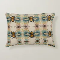 Vibrant Bee Watercolour Pattern Accent Pillow