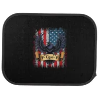 F-Caw-F Crow Bird Retro USA Flag Vintage F-Caw-F Car Floor Mat