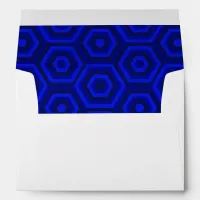 Blue Hexagon-Lined Envelope with Return Address