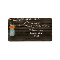 orange flowers mason jar address label